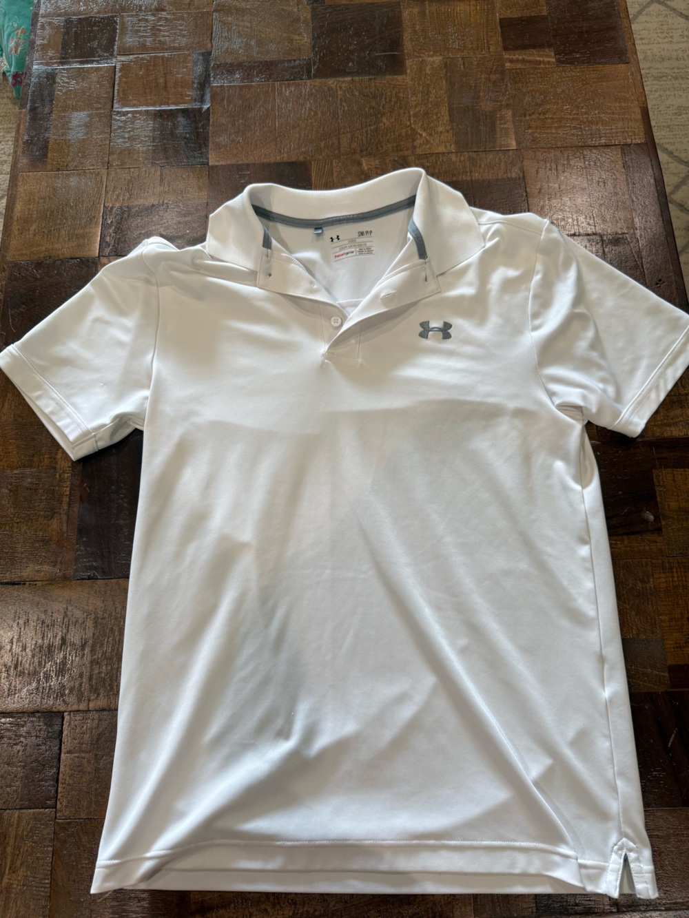 Under Armour Men’s White Polo with Gray Logo